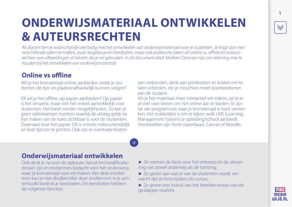 Onderzoek handleiding onderwijsmateriaal ontwikkelen auteursrechten